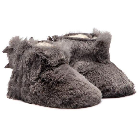 UGG Kid's Gray Jesse Bow II Fluff Bootie Size XS (0-6) - Picture 1 of 16